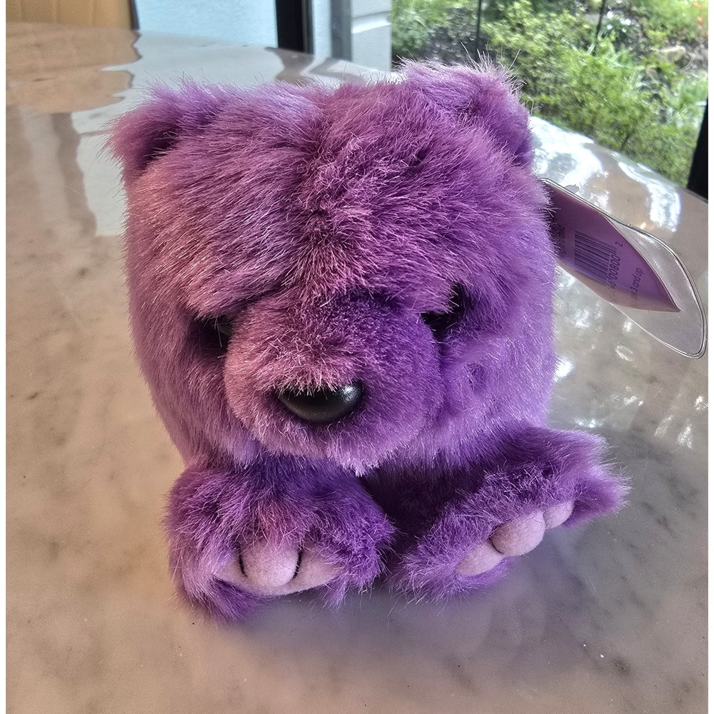 Vintage Puffkins VIOLET the Purple Bear 4"‎ Plush Stuffed Animal Toy Swibco NWTs